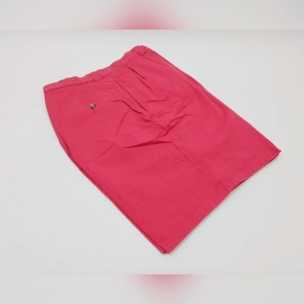 NWT Lands End Shorts Mens SZ 38 Chino Pleated RHUBARB PINK USA Vintage
